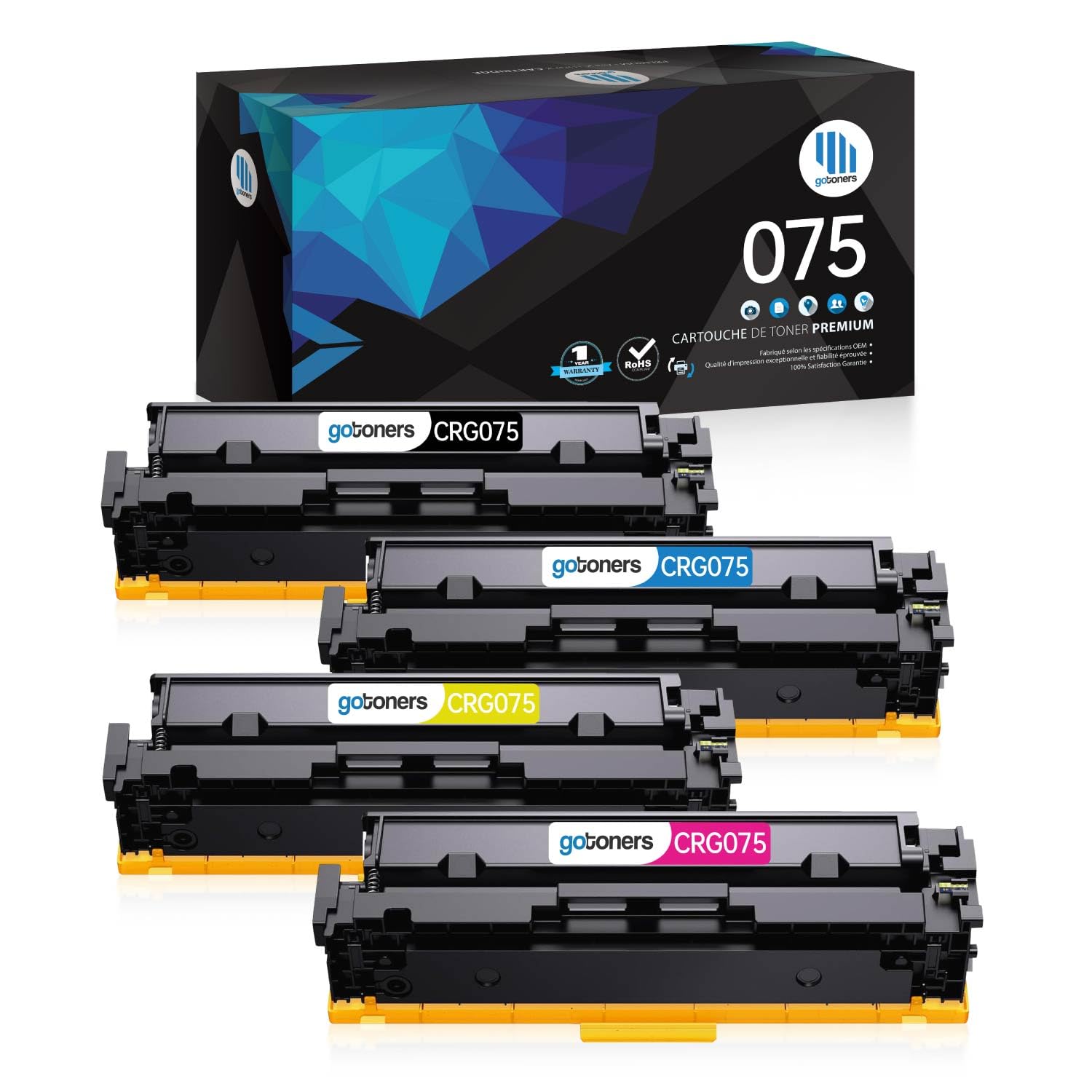 with Chip] Gotoners Compatible with Canon 075 CRG075 075H Toner